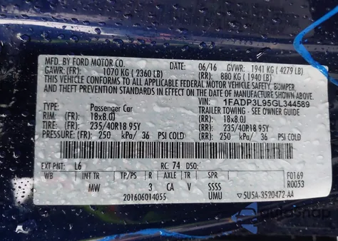 2016 Ford Focus St из США, поврежденный, VIN 1FADP3L95GL344589